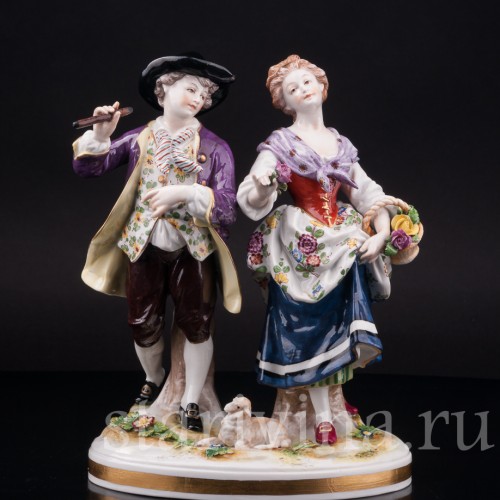 Фарфоровая статуэтка Пастушки, Volkstedt, Германия, кон. 19 - нач. 20 вв.