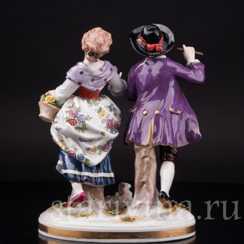 Фарфоровая статуэтка Пастушки, Volkstedt, Германия, кон. 19 - нач. 20 вв.