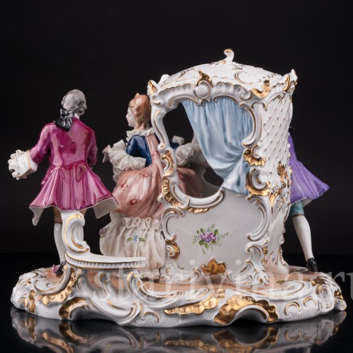 Фарфоровая композиция Тайное послание, кружевная, Unterweissbach, Германия, вт. пол. 20 в.