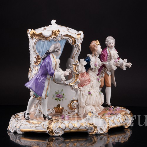 Фарфоровая композиция Тайное послание, кружевная, Unterweissbach, Германия, вт. пол. 20 в.