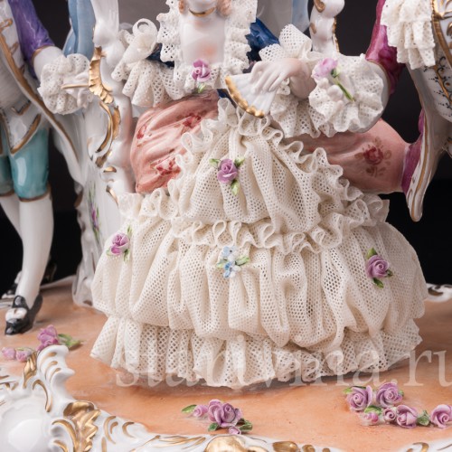 Фарфоровая композиция Тайное послание, кружевная, Unterweissbach, Германия, вт. пол. 20 в.