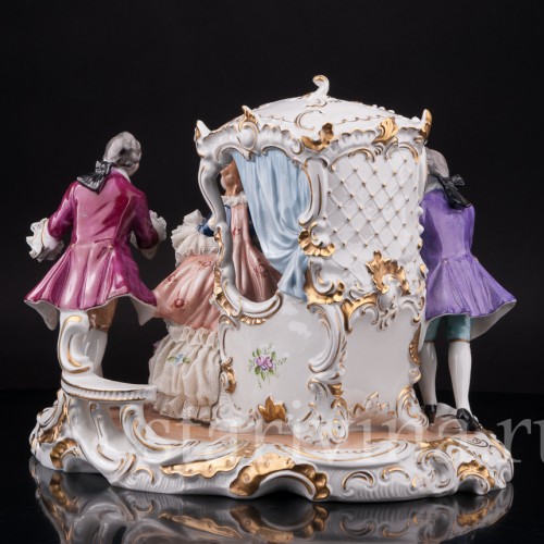 Фарфоровая композиция Тайное послание, кружевная, Unterweissbach, Германия, вт. пол. 20 в.