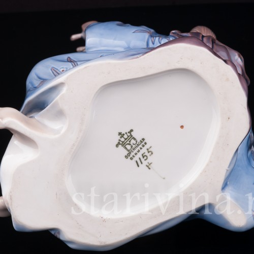 Фарфоровая фигурка Гейша играющая на инструменте, Dahl Jensen, Дания, сер. 20 в.