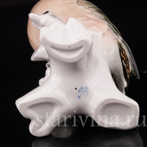 Фарфоровая статуэтка птицы Зеленый дятел, Karl Ens, Германия, сер. 20 в.