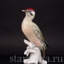 Фарфоровая статуэтка птицы Зеленый дятел, Karl Ens, Германия, сер. 20 в.