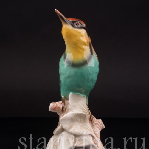 Фигурка птицы из фарфора Золотистая щурка Goebel, Германия, 1967 год.