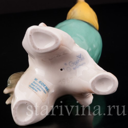 Фигурка птицы из фарфора Золотистая щурка Goebel, Германия, 1967 год.