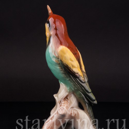 Фигурка птицы из фарфора Золотистая щурка Goebel, Германия, 1967 год.