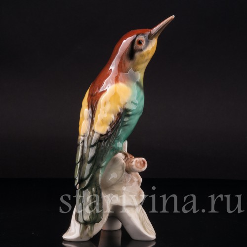 Фигурка птицы из фарфора Золотистая щурка Goebel, Германия, 1967 год.