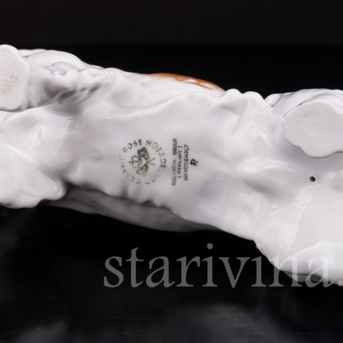 Статуэтка собаки из фарфора Спаниель с селезнем, Rosenthal, Германия, 1970 гг.