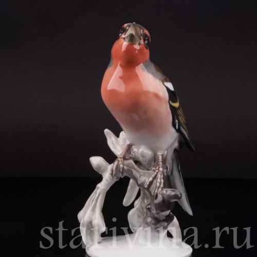 Фигурка птицы из фарфора Поющий зяблик, Rosenthal, Германия, 1950-60 гг.