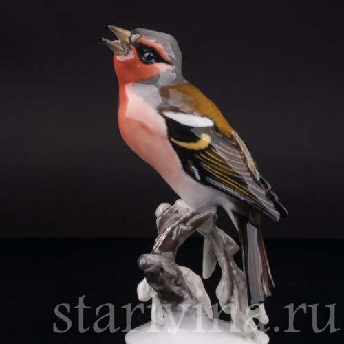 Фигурка птицы из фарфора Поющий зяблик, Rosenthal, Германия, 1950-60 гг.