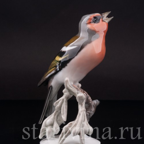 Фигурка птицы из фарфора Поющий зяблик, Rosenthal, Германия, 1950-60 гг.