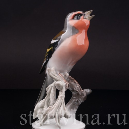 Фигурка птицы из фарфора Поющий зяблик, Rosenthal, Германия, 1950-60 гг.
