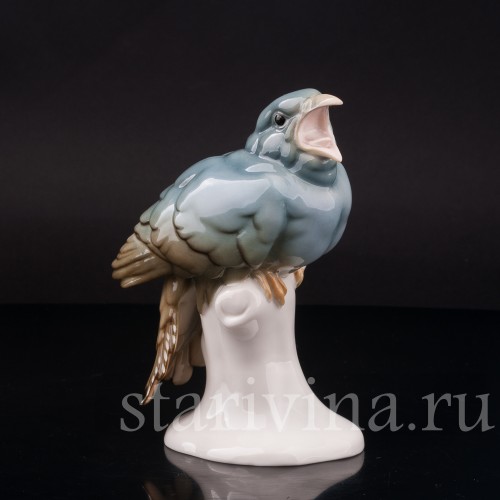 Фигурка птицы из фарфора Птенец кукушки, Dressel, Kister & Co, Германия, пер. пол. 20 века.