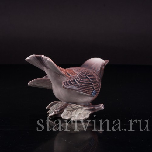 Фигурка птицы из фарфора Малиновка, Dahl Jensen, Дания, сер. 20 в.