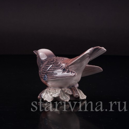 Фигурка птицы из фарфора Малиновка, Dahl Jensen, Дания, сер. 20 в.
