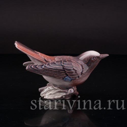 Фигурка птицы из фарфора Малиновка, Dahl Jensen, Дания, сер. 20 в.