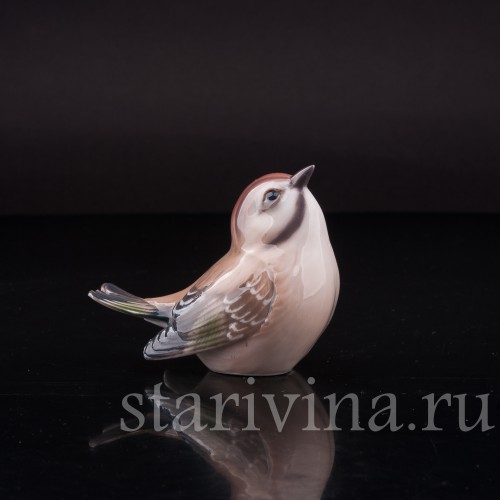 Фигурка птицы из фарфора Американский королёк, Dahl Jensen, Дания, сер. 20 в.