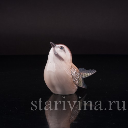 Фигурка птицы из фарфора Американский королёк, Dahl Jensen, Дания, сер. 20 в.
