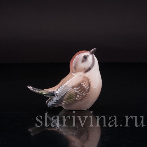 Фигурка птицы из фарфора Американский королёк, Dahl Jensen, Дания, сер. 20 в.