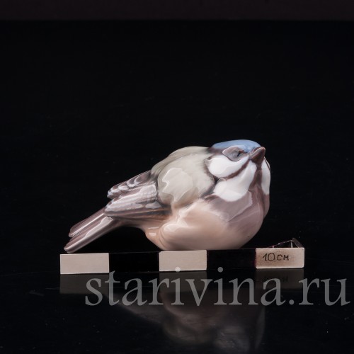 Фигурка птицы из фарфора Лазоревка, Dahl Jensen, Дания, сер. 20 в.