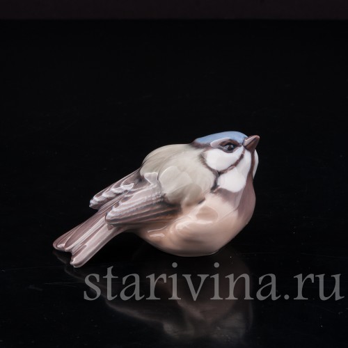 Фигурка птицы из фарфора Лазоревка, Dahl Jensen, Дания, сер. 20 в.