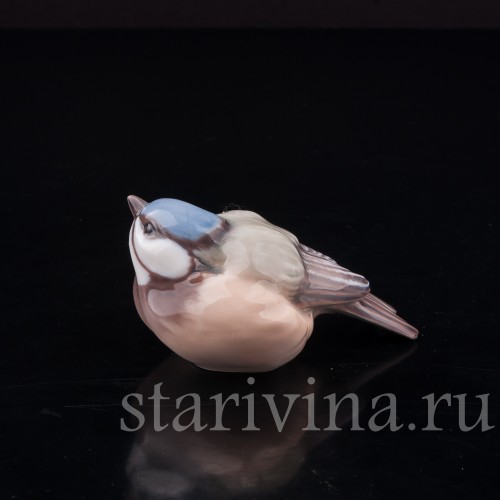 Фигурка птицы из фарфора Лазоревка, Dahl Jensen, Дания, сер. 20 в.
