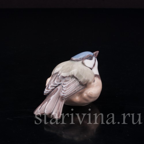 Фигурка птицы из фарфора Лазоревка, Dahl Jensen, Дания, сер. 20 в.