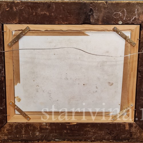 Картина на фарфоре У очага, Франция, 1897 г.