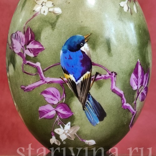 Парные фарфоровые лампы Ласточки, Франция, 19 в.