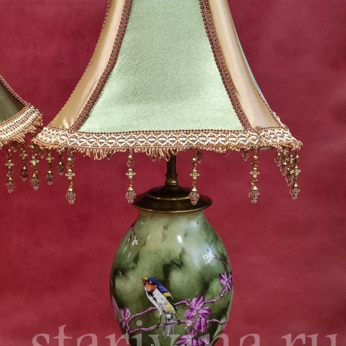 Парные фарфоровые лампы Ласточки, Франция, 19 в.