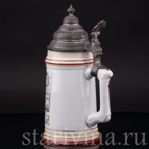 Старинная пивная кружка Молодость кипит, 1/2 л, Германия, кон. 19 - нач. 20 в.