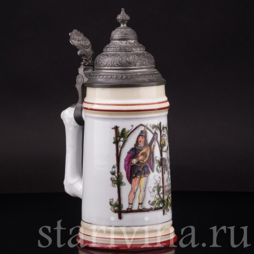 Старинная пивная кружка Молодость кипит, 1/2 л, Германия, кон. 19 - нач. 20 в.