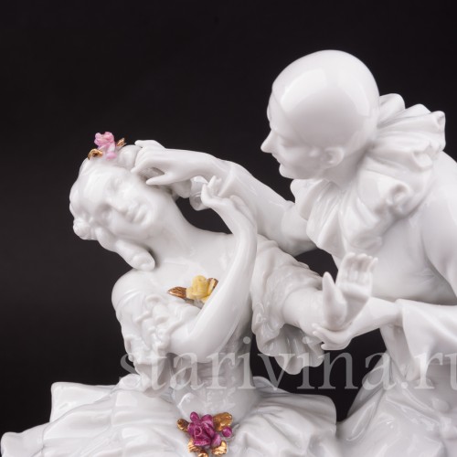 Фарфоровая статуэтка Пьеро и Коломбина, Schaubach Kunst, Германия, 1930-50 гг.