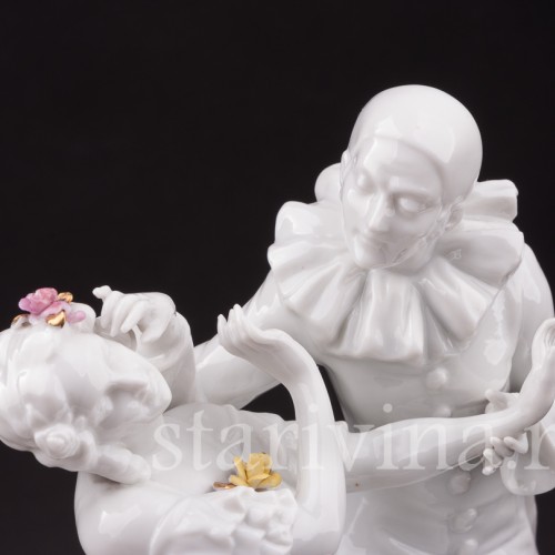 Фарфоровая статуэтка Пьеро и Коломбина, Schaubach Kunst, Германия, 1930-50 гг.