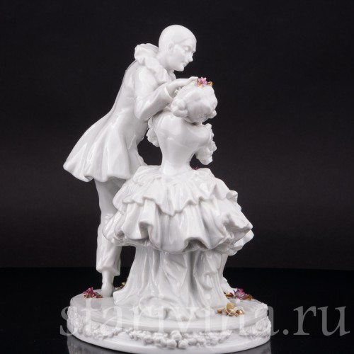 Фарфоровая статуэтка Пьеро и Коломбина, Schaubach Kunst, Германия, 1930-50 гг.