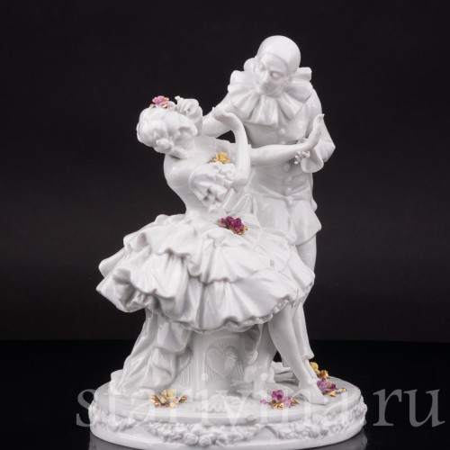 Фарфоровая статуэтка Пьеро и Коломбина, Schaubach Kunst, Германия, 1930-50 гг.