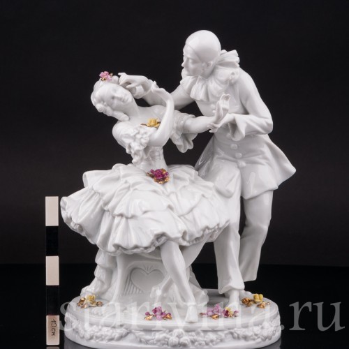 Фарфоровая статуэтка Пьеро и Коломбина, Schaubach Kunst, Германия, 1930-50 гг.