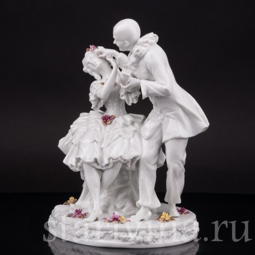 Фарфоровая статуэтка Пьеро и Коломбина, Schaubach Kunst, Германия, 1930-50 гг.