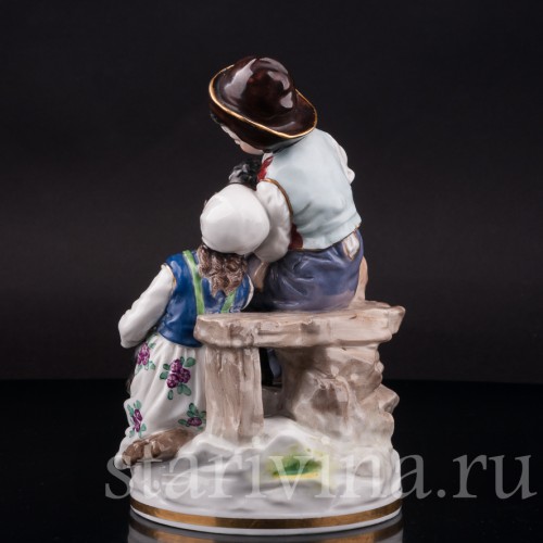 Фарфоровая композиция Дети с ягнёнком, Ernst Bohne Sohne, Германия, нач. 20 в.