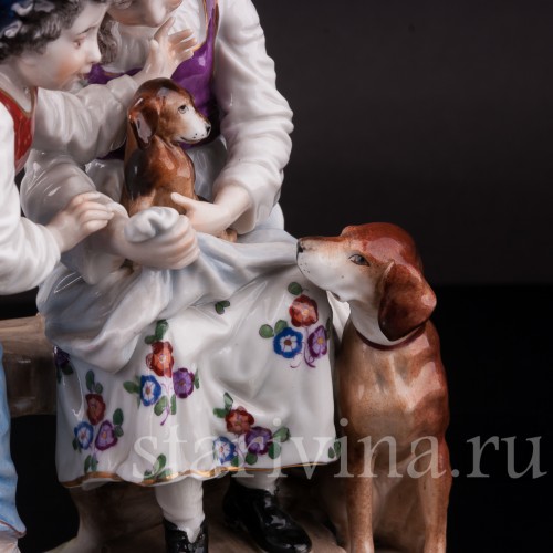 Фарфоровая статуэтка Дети со щенком, Ernst Bohne Sohne, Германия, нач. 20 в.