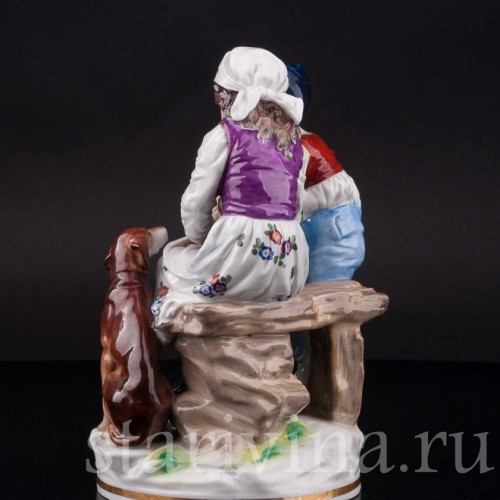 Фарфоровая статуэтка Дети со щенком, Ernst Bohne Sohne, Германия, нач. 20 в.