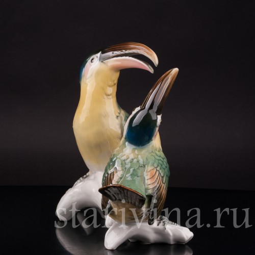 Фарфоровая статуэтка птиц Два тукана, Karl Ens, Германия, сер. 20 в.