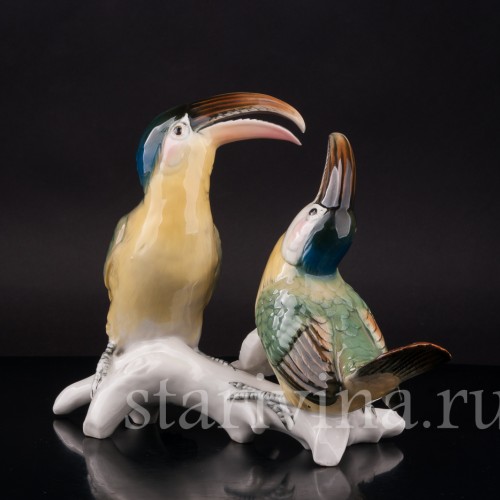Фарфоровая статуэтка птиц Два тукана, Karl Ens, Германия, сер. 20 в.