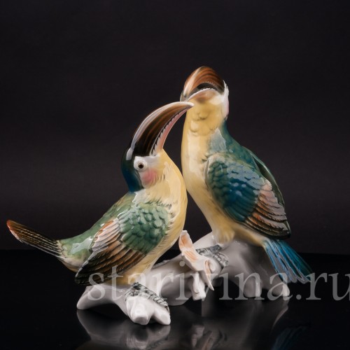 Фарфоровая статуэтка птиц Два тукана, Karl Ens, Германия, сер. 20 в.