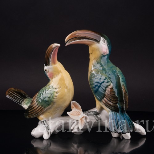 Фарфоровая статуэтка птиц Два тукана, Karl Ens, Германия, сер. 20 в.