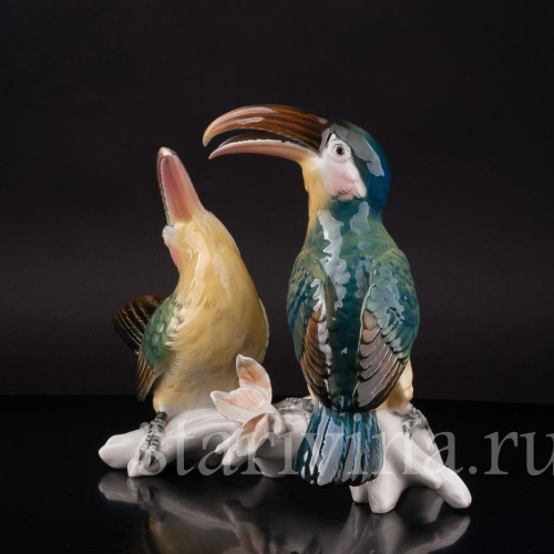 Фарфоровая статуэтка птиц Два тукана, Karl Ens, Германия, сер. 20 в.