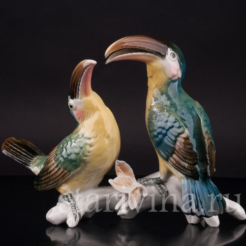 Фарфоровая статуэтка птиц Два тукана, Karl Ens, Германия, сер. 20 в.