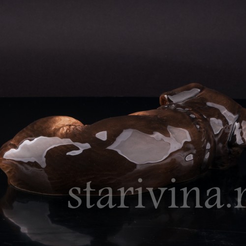 Статуэтка собаки из фарфора Лежащий щенок, Goebel, Германия, вт. пол. 20 в.